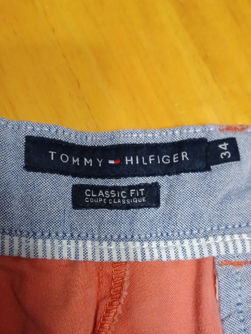 Tommy Hilfiger Men's Coral Pink Flat Front Chino Shorts Size 34